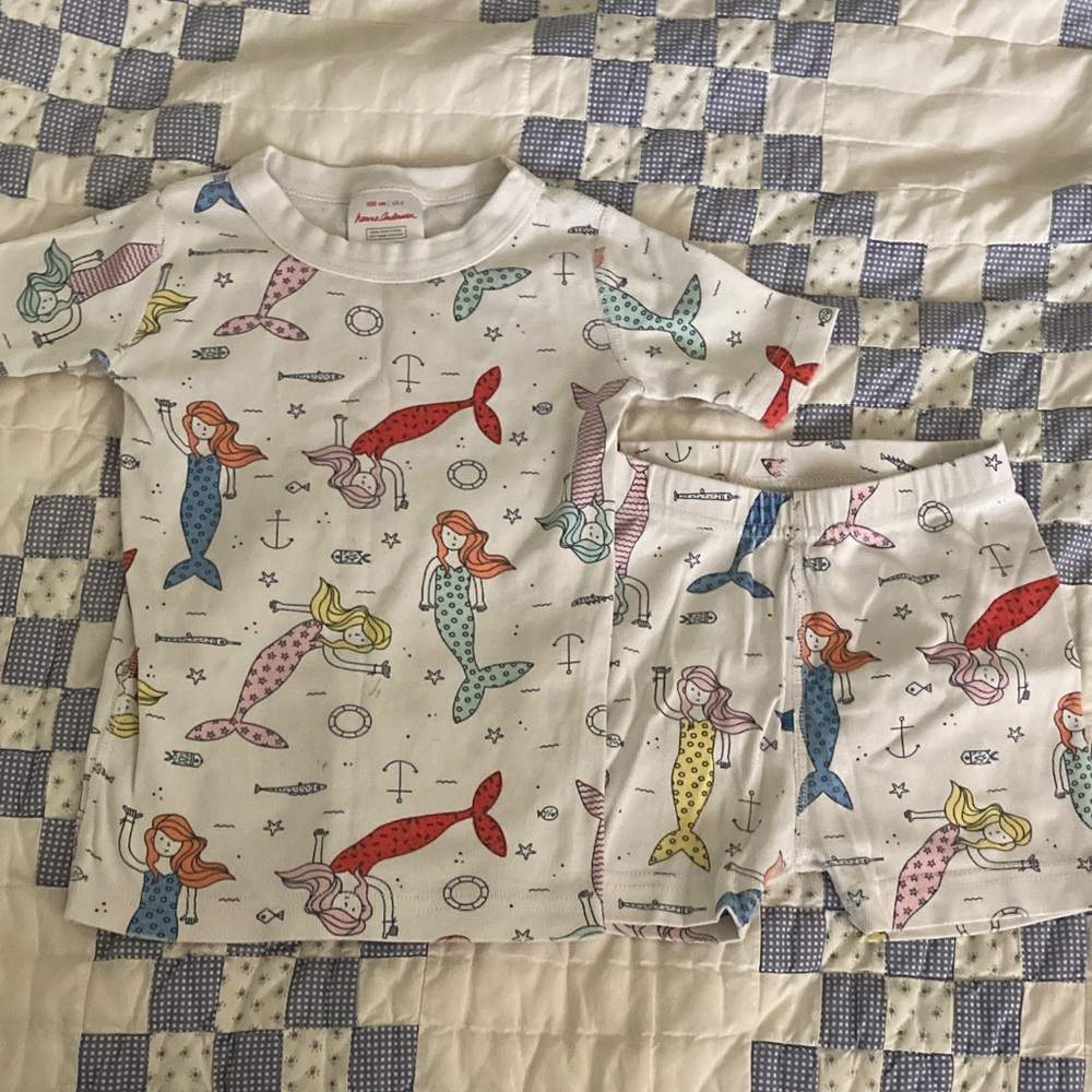 Hanna Andersson Mermaid Print Kids Pajama Set - Multicolor